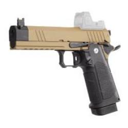 Pistolet ARCTURUS TEMPEST 4.3'' HI-CAPA GBB DG(TM) DUTY GRADE BLK/TAN OPTIC READY -AIRSOFT