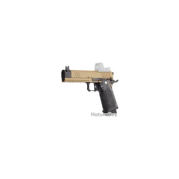Pistolet ARCTURUS TEMPEST 4.3'' HI-CAPA GBB DG(TM) DUTY GRADE BLK/TAN OPTIC READY -AIRSOFT