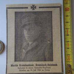 coupure journal Martin Krumbachner 1944 Grenadier-Regiment 84