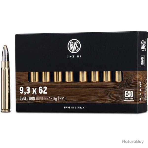MUNITIONS RWS 9.3X62 291GR 18.8G EVO