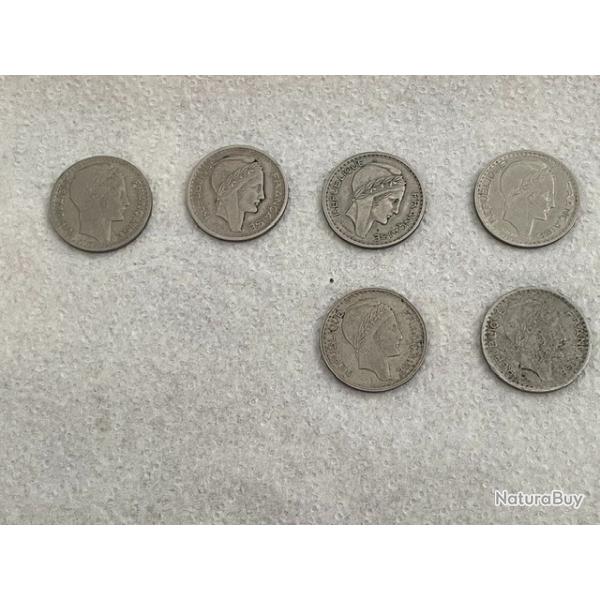 lot de 3 pi�ces de 5 Francs  en alu et   6 pi�ces 10 Francs 1949 1948 1946
