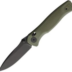 Couteau Spartan Blades Eleos Lame Acier 154CM PVD Noir Manche GFN Olive Crossbar Taiwan SFBL15BKGR