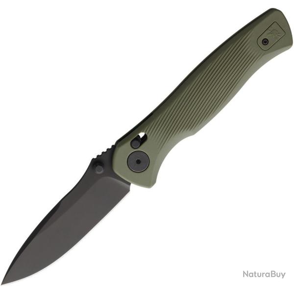 Couteau Spartan Blades Eleos Lame Acier 154CM PVD Noir Manche GFN Olive Crossbar Taiwan SFBL15BKGR