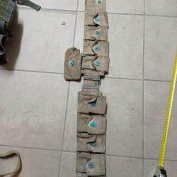 Ceinturon US WW1 WW2 matricul&eacute; dat&eacute; 1918 avec pochette &agrave; pansement