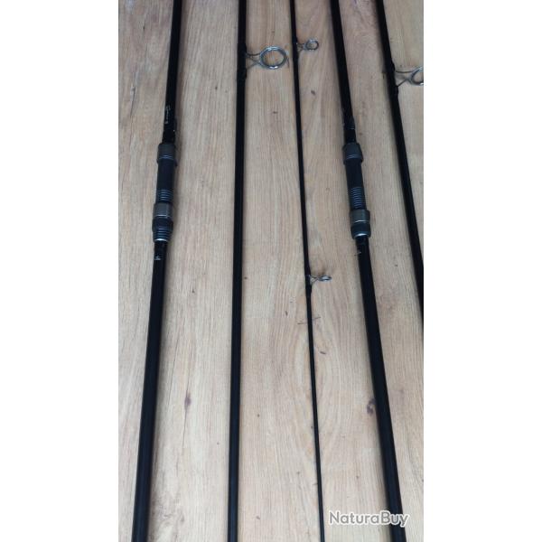 2 cannes carpe fox warrior s 12 pied 3 brin 3 lbs parfait etats
