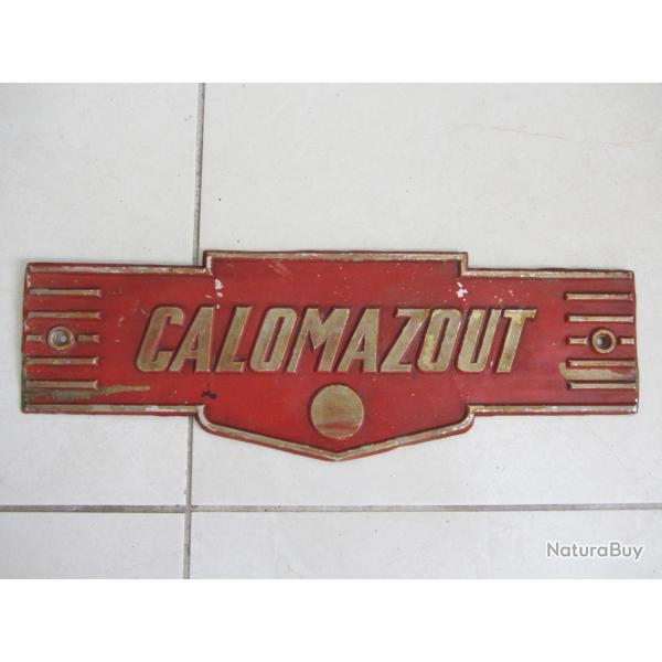 Plaque en t�le emboutie Calomazout 1950-1960