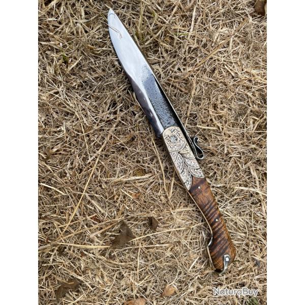 COUTEAU ARTISANAL ALPIN "CHASSEPOT 1860" koa Ond� de Guillaume ANTONIUCCI