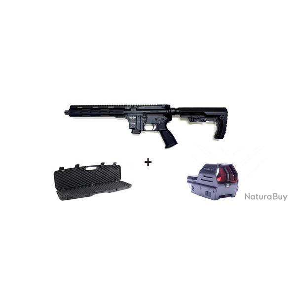 Pack carabine semi auto Messerschmitt AR-9 Noir cal.9mm para canon 10.5" filet�