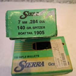 OGIVES SIERRA CAL: 284- 7mm GAMME-KING r&eacute;f&eacute;r: 1905 Quant: 125