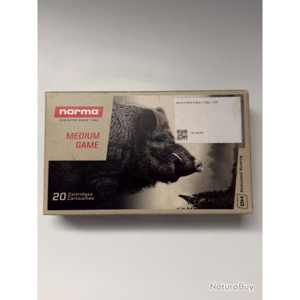 1 boite de 20 Balles Norma Vulkan 170gr