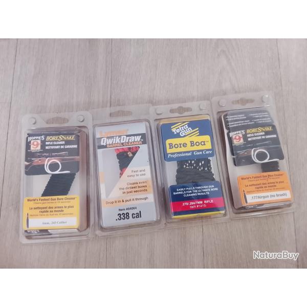 lot Cordons nettoyage boresnake, Lyman, Tetra Gun, calibre 6mm, 243 caliber, 338, 270, 284,7mm,177