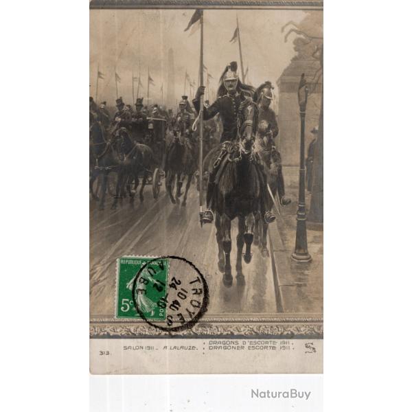 carte postale  militaria  -     dragon d'escorte