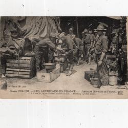 carte  postale   militaria  -    les  americains  en france  la soupe