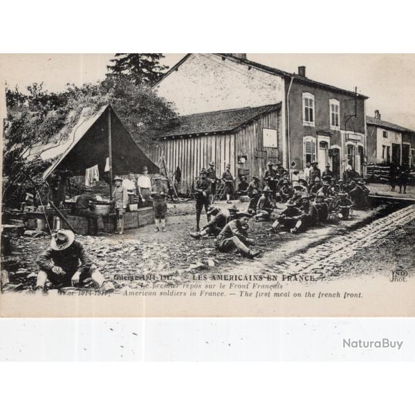 carte  postale   militaria  -    les  americains  en france premier repos