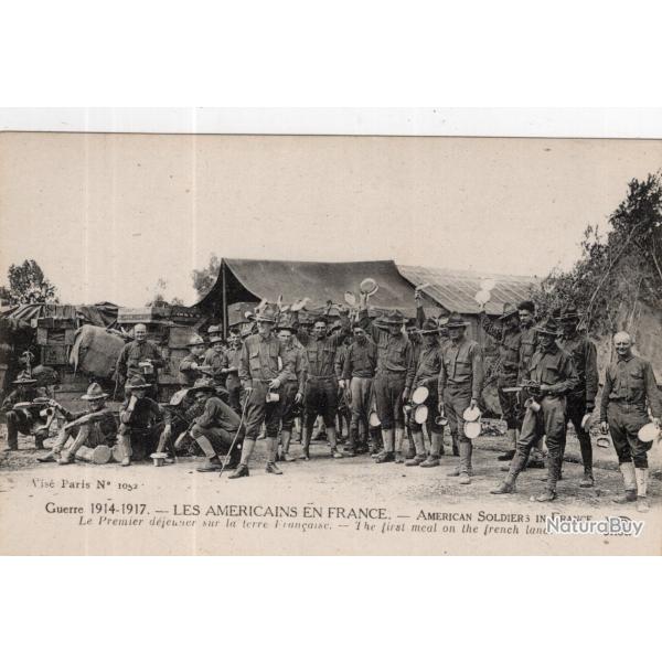 carte  postale   militaria  -    les  americains  en france le  premier d�jeuner