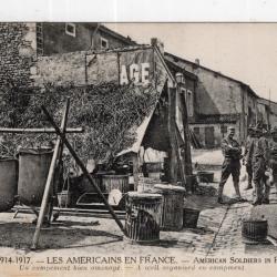 carte  postale   militaria  -    les  americains  en france un campement