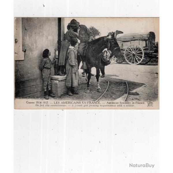 carte  postale   militaria  -    les  americains  en france on fait vite connaissance