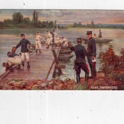carte  postale   militaria  -    g&eacute;nie pontonniers
