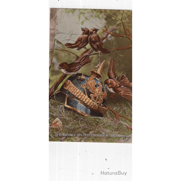 carte  postale   militaria  -    la vengeance des petits  oiseaux de l'argonne
