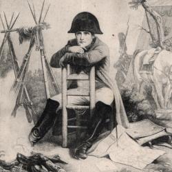 carte  postale   militaria    napoleon au bivouac la veille d'austerlitz