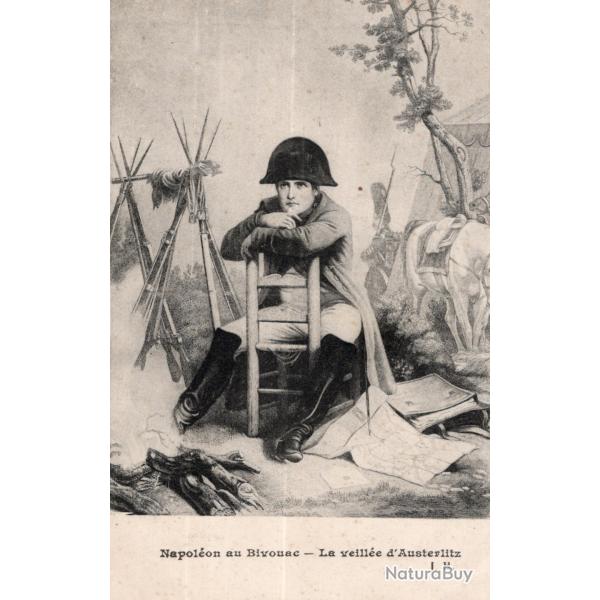 carte  postale   militaria    napoleon au bivouac la veille d'austerlitz