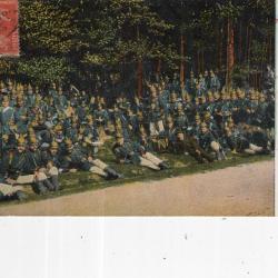 carte  postale   militaria     arm&eacute;e allemande  repos  sous bois