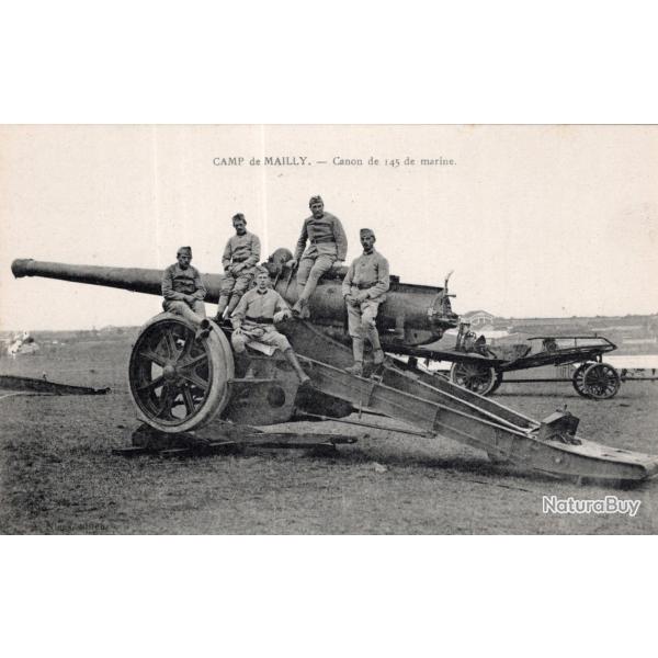carte  postale   militaria       canon de  145 de marine