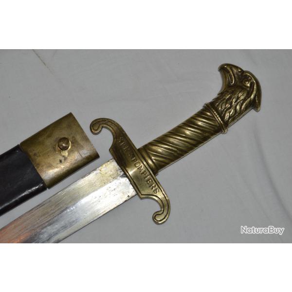 SABRE GLAIVE DE SAPEURS POMPIERS A TETE D'AIGLE-EPQOUE MONARCHIE DE JUILLET-DATE 1830-SECOND EMPIRE