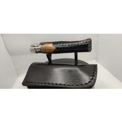 Opinel N&deg;08 Custom - Olivier, R&eacute;sine & Nid d'Abeille Aluminium - Noir