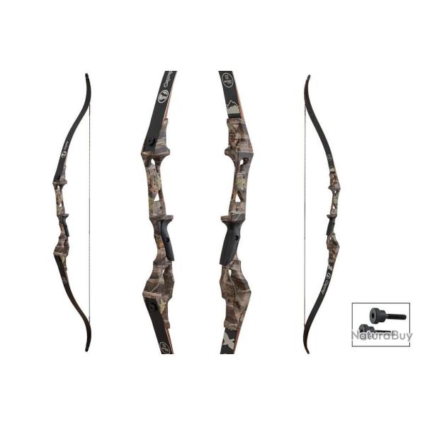 Arc recurve chasse T/D Sanlida Osprey 58 pouces Camo RH 45 lbs 58"