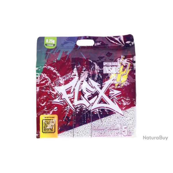Billes 0.25G Flex Precision En Sachet De 5Kg Avec Speed Loader