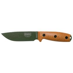 Couteau de survie fixe ESEE-4 lame verte manche micarta marron