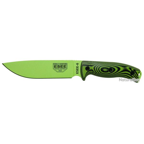 Couteau fixe ESEE 6 lame Venom Green vert et noir