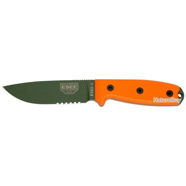 Couteau de terrain ESEE-4 lame mixte verte