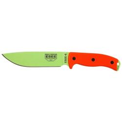 Couteau de survie fixe ESEE 6 lame Venom Green manche orange