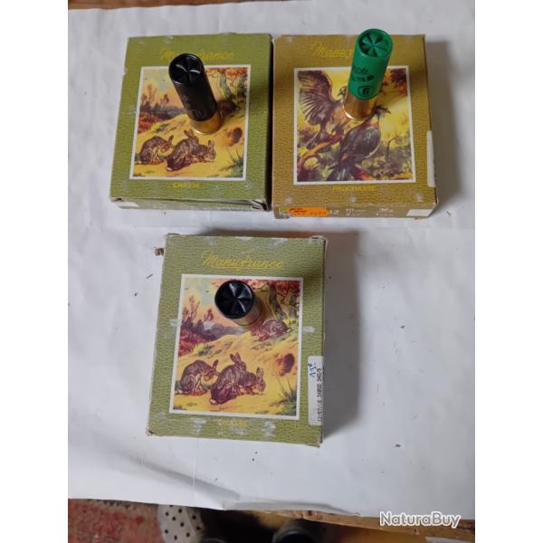 Lot de 3 bo�tes  de 10 cartouches anciennes cal 12MF DOUILLES plastiques