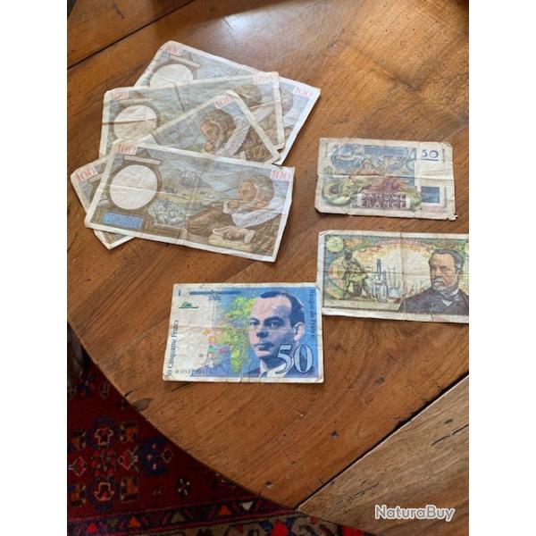 Lot de 7 Billets Fr