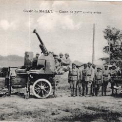 - carte postale  - militaria -  canon de  75 mm contre  avion