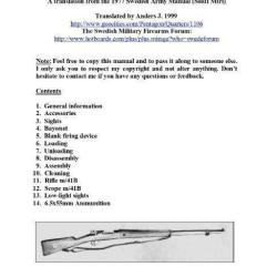 notice MAUSER SWEDISH M38 M41B M96 1977 CARL GUSTAFS (envoi par mail) - VENDU PAR JEPERCUTE (m2852)