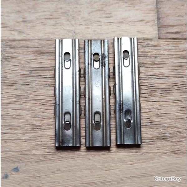 Lot de 3 lames chargeurs mauser 98K - 8x57is WW2 - sans marquage fabricant