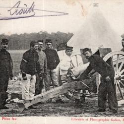 carte postale  - militaria - piece  a feu