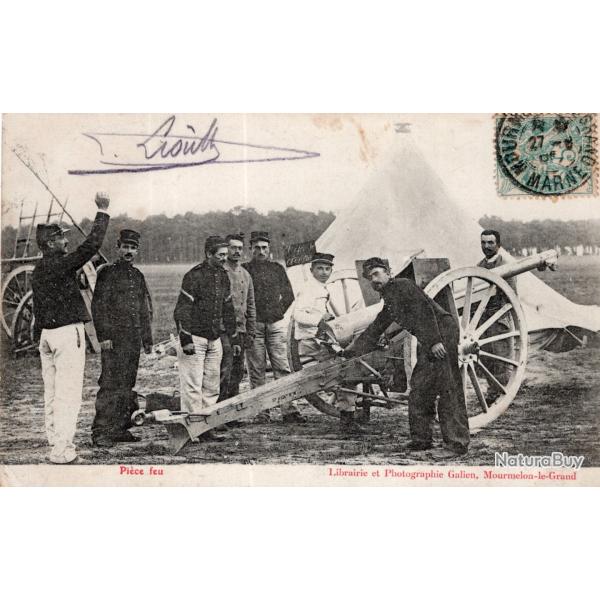 carte postale  - militaria - piece  a feu
