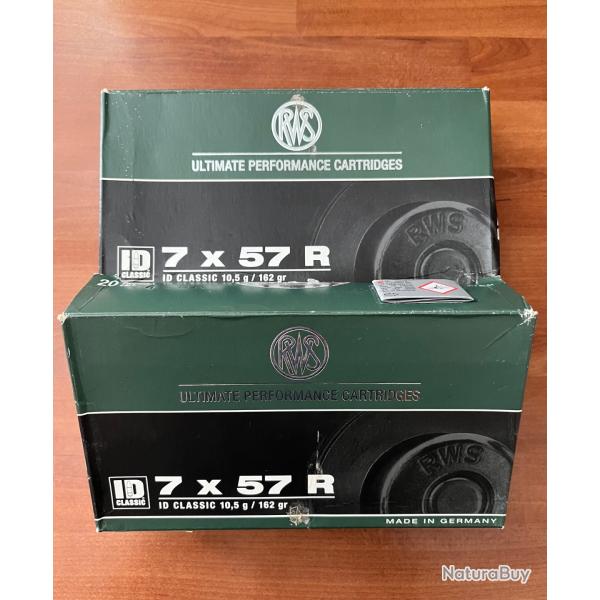Balles 7x57R RWS frais de port inclus