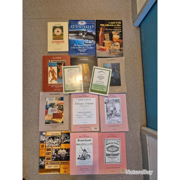 Lot de livres sur les armurier ancien, publicit�