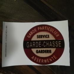 GARDE CHASSE  en service   1 autocollant a mettre  sur parebrise  ou a garder ,  unique  !