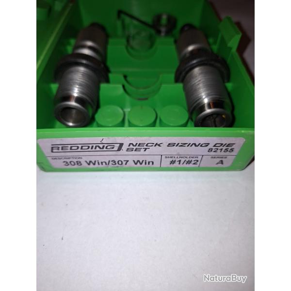 Jeu de 2 outils Redding Neck Sizing Die Set .308 Win / .307 Win (R�f 82155) + Shell Holder