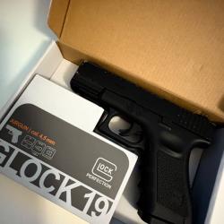 Glock 19 Cartouche CO2 4,5mm Full M&eacute;tal Bille en Acier