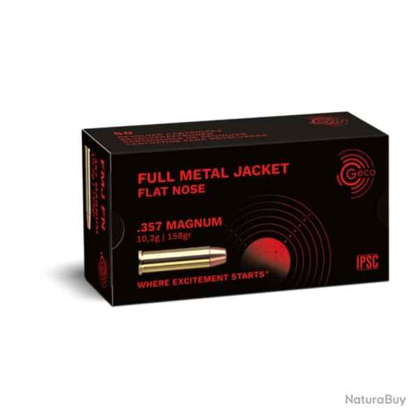 BOITE DE .357 FMJ FLAT NOSE 158GR X50 - GECO