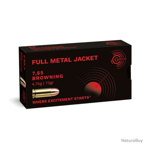 BOITE DE 7.65 BROWNING 73GR FMJ X50 - GECO