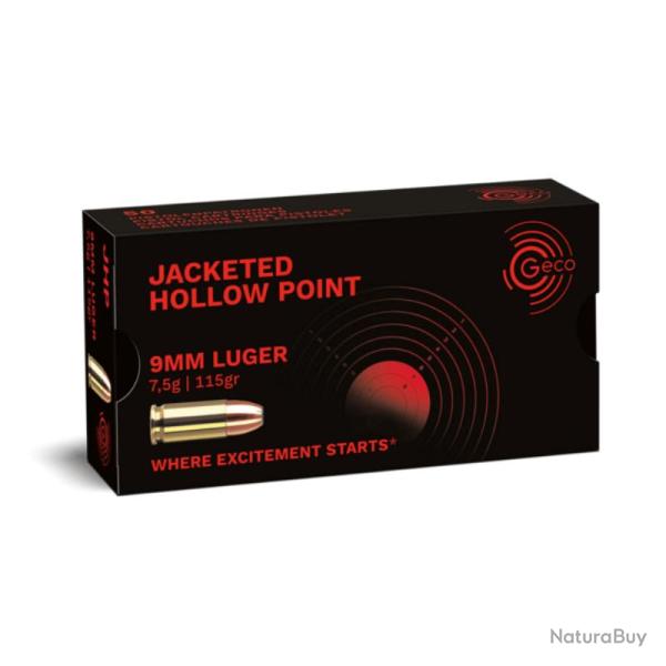 BOITE DE 9X19 JHP 115GR X50 - GECO